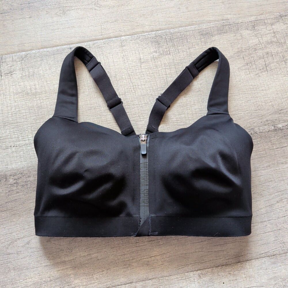Victoria Sport Incredible Knockout Ultra Max Sports Bra Black Front Zip 32DD